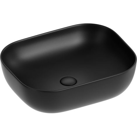Lavabo d'appoggio nero in ceramica da 50,5 x 40,5 cm - Serie Nature (1/3)