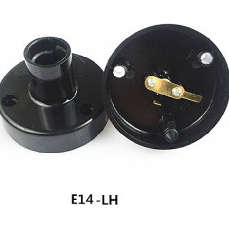 En stock : douille de lampe de test de vieillissement E14/E27 ronde noire à montage en surface, ignifuge et marquée CE. (1/5)