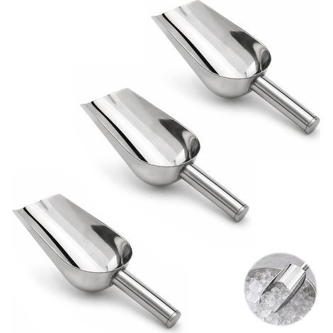 3 PCS Pelle à Glace 8 Pouces Cuillère à Glace en Acier Inoxydable, Ensemble de Cuillères Pelle Alimentaire pour Bonbons, Céréales, Buffet, Cuisine, Bar et Usage Polyvalent Domestique (1/5)