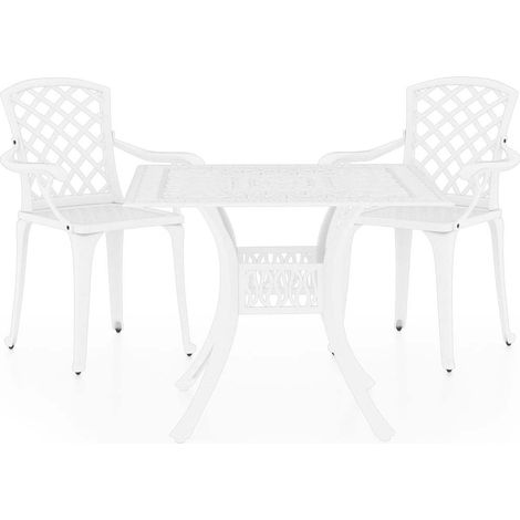 Maison Exclusive - Set da Bistrot 3 pz in Alluminio Pressofuso Bianco (1/5)