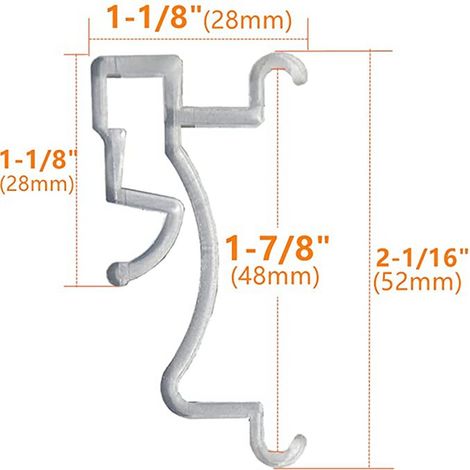 10er-Packung mit 4,78 cm langen Gardinenclips, Zubehör für Jalousien und Vertikaljalousien, Gardinenbefestigungsclips (1/4)