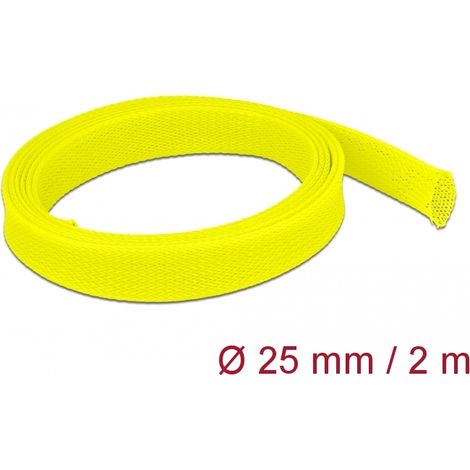 Delock Funda trenzada estirable 2 m x 25 mm, color amarillo