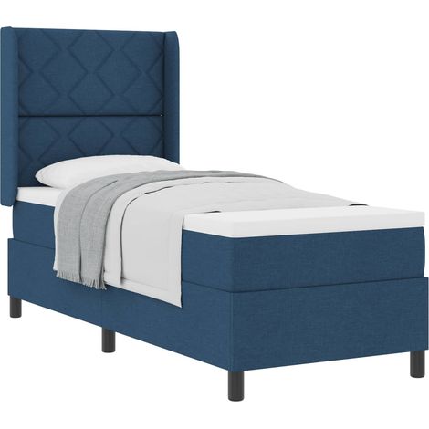 Maison Exclusive - Boxspringbett mit Kissen mit Kopfteil Blau 200 (1/5)
