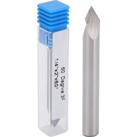 V-Nutfräser, 1/4"-Schaft, 60°-Hartmetall, CNC-fähig, Fasenfräser, Wolframstahl für Gravuren, Holzbearbeitungswerkzeug (1/5)