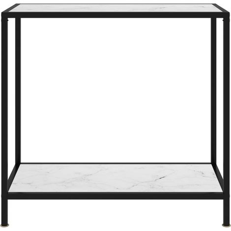 Maison Exclusive - Tavolo Consolle Bianco 80x35x75 cm in Vetro Temperato