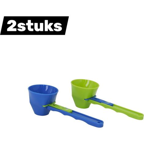 Lot de 2 cuillères doseuses coulissantes anti fuite pour café poudres boîtes et bocaux bleu et vert (1/3)