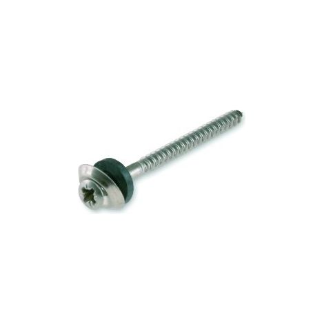 SUKI 3011903 VIS AGGLO TÊTE FRAISÉE BOMBÉE PZ ACIER INOX A2 4,5 X 25 AVEC RONDELLE D'ÉTANCHÉITÉ 100 PIÈCES