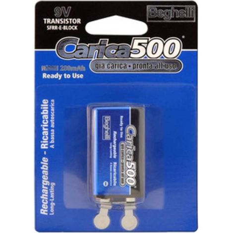 8 x BEGHELLI BATTERIA RICAR 9V 200MAH BL 1 8853