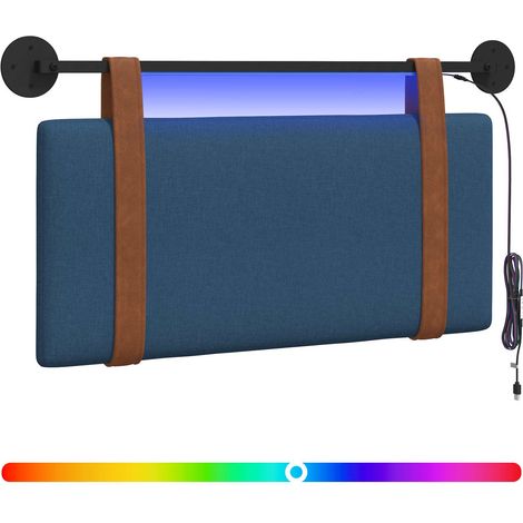 Maison Exclusive - Hängendes Kopfteil Mit LED Licht Blau Antikes