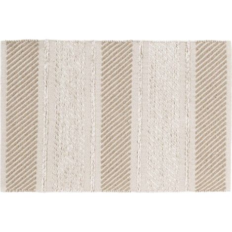 Tapis rectangle 60 x 90 cm coton/polyes fantaisie+fil met silves Naturel (1/5)