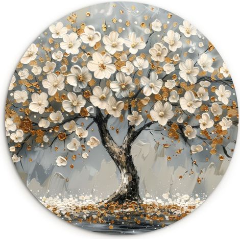 EL CUADRO Árbol - Oro - Flores - Abstracto - Arte Cuadros Decorativos 30x30 (1/5)
