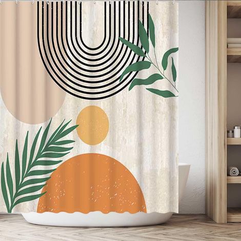 rideau De Douche Bohme Montagne Coucher De Soleil 180 X 180 Cm Rideau De Bain Tissu Polyester Anti Moisissure Impermable Lavable Rideau Salle De (1/5)