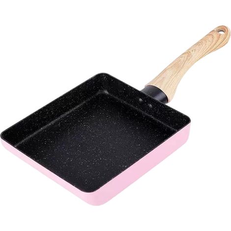 Sartén cuadrada antiadherente de aluminio con base gruesa para huevos, crepes y cocina casera profesional. (1/5)