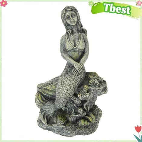 Décor d'aquarium, statue de poisson, statue décorative d'aquarium, décor marin en résine, ornement sous-marin pour les amateurs de (1/4)