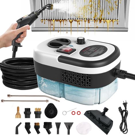 Limpiador a vapor multifuncional de 2500 W con 14 accesorios, 6 configuraciones de velocidad, limpiador a vapor de alta presión para limpieza (1/5)