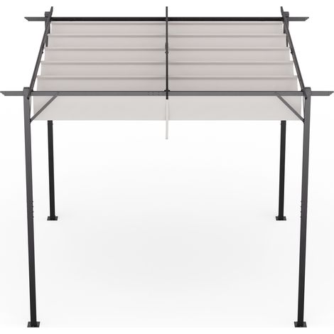 Blumfeldt Blumfeldt Pantheon Robust Pérgola 3×3 m Persianas laterales de acero con recubrimiento de polvo resistente a la intemperie