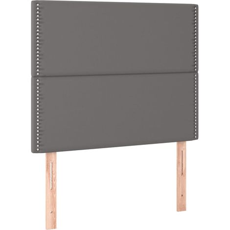 Maison Exclusive - Cabecero de cama gris 90x5x118/128 cm piel sin