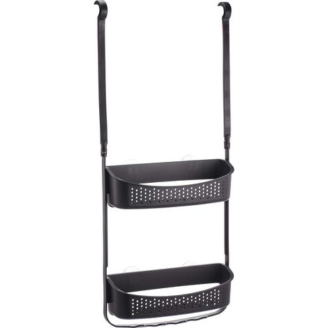 Serviteur de Douche 2 Paniers (31 x 11 x 69 cm) Vesper Noir, Plastique Uni (1/5)