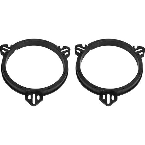 GARRYFIZH Lot de 2 entretoises de haut-parleur, adaptateurs de fixation, anneaux de porte noirs de 6,5 pouces, remplacement pour Subaru Impreza Forester