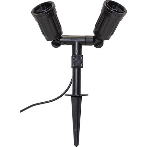 Spot double d'extérieur Star Trading, douille E27, alimentation secteur, noir, H 27 cm, L 22 cm (1/5)