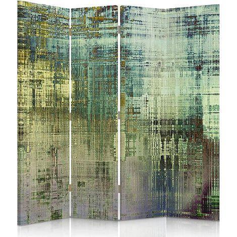 Paravent Imaginaire Vert 4 Volets pour Déco Tendance - 145 x 180 cm - 1 face déco, 1 face noir (1/5)
