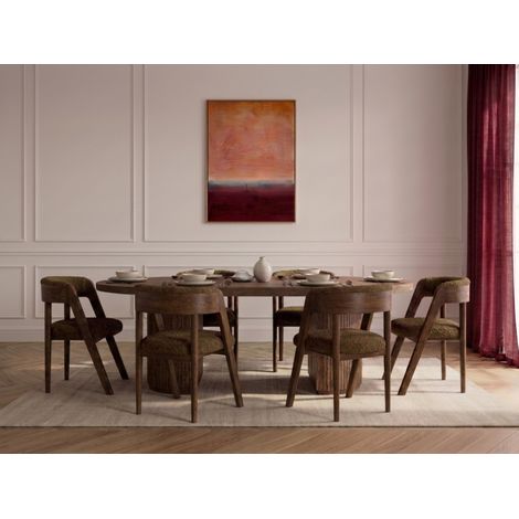 BOBOCHIC - Ensemble PRADO avec table à manger extensible avec rangements 120 à 204 cm + lot de chaises BASTIDE placage chêne massif Vert (1/5)