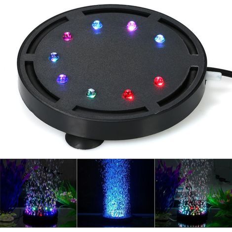 12LED Lumière à Bulles Submersible pour Aquarium, Pompe à Air Décorative avec Pierre à Bulles pour Réservoir à Tortues et Poissons (1/5)