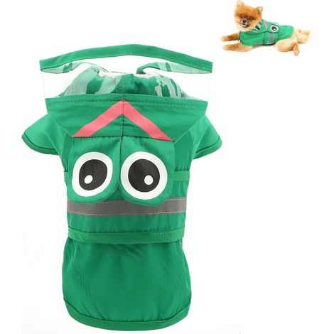 Imperméable à imprimé grenouille pour chiens de petite à grande taille (vert - XS). (1/5)