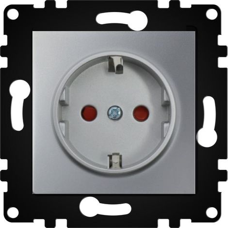 Enchufe Empotrable Tipo F Schuko Gris 16A IP20 Serie wLux  Gris  | IluminaShop