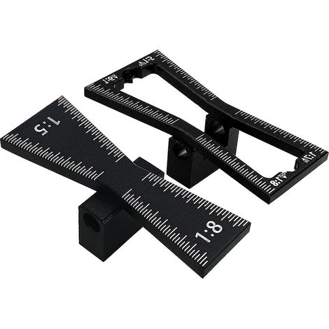 Gabarit de traçage pour queues d'aronde avec pentes 1:5, 1:6, 1:7 et 1:8 - Outil manuel pour assemblages à queues d'aronde en menuiserie (1/5)
