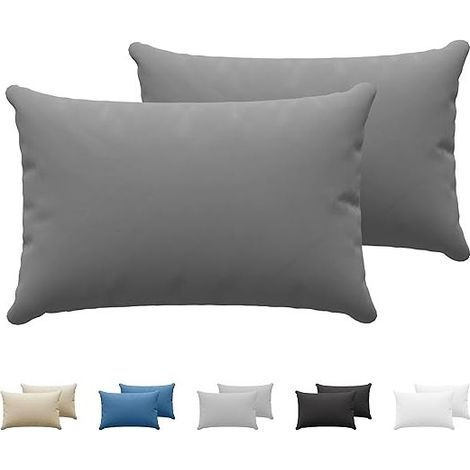 Taie Oreiller 30 x 50 cm Coton (Lot de 2)Coton Jersey 150 -Anthracite - Taie d'oreiller 30x50 cm- Housse de Coussin Résistant et Hypoallergénique pour Oreiller 30x50 cm (1/5)