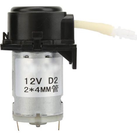 Pompe péristaltique 12V pour laboratoire, dosage précis de liquides avec tubes 2x4mm (Noir) (1/5)