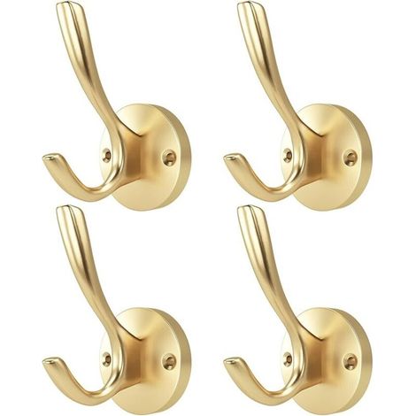 Ganci in metallo massiccio per appendere vestiti, ganci portasciugamani da parete per la casa, oro-Crezuo