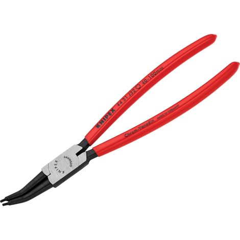 KNIPEX 44 31 J32 Circlip Pliers for internal circlips in bore holes 45° angled plastic coated black atramentized 225 mm