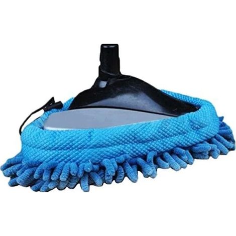 Deux recharges bleues pour balai à franges, en chenille triangulaire à vapeur, compatibles avec les modèles H2O X5 et H20, tissu lavable. (1/4)