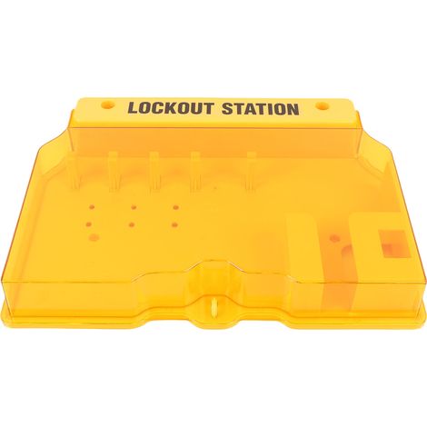 Station d'étiquetage de verrouillage PC, Kit d'étiquettes de verrouillage à montage mural, carte avec bouchons, vis pour l'industrie jaune.