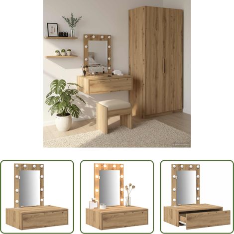 Coiffeuse moderne - Table de Toilette Marron 60 x 40 x 70 cm Bois d'ingénierie (1/5)