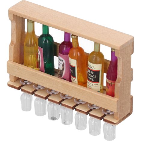 Cave à vin miniature pour maisons de poupées, accessoires de cuisine miniatures pour maisons de poupées à l'échelle 1:12. (1/5)