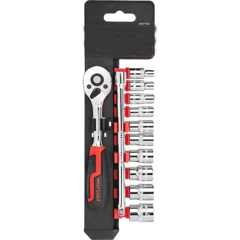 Clé à Cliquet 1/4 Coffret de Douilles 12 Pièce,Clé à Cliquet 1/4'' et Douilles avec Support Étanche Hautes Performances丨Fabriqué e Chrome Vanadium (1/5)