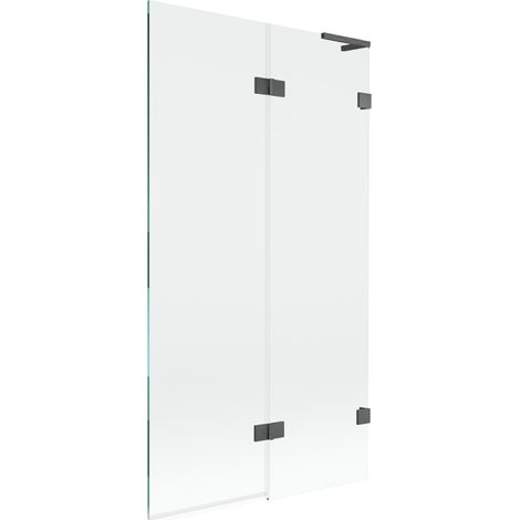 Mexen Lunar L paroi de baignoire 2 volets droite 100 x 150 cm, transparent, gris canon brossé - 897L-100-100-66-00-P (1/5)