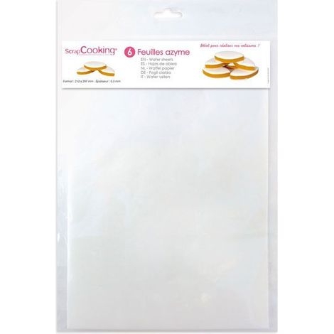 Feuilles azyme - SCRAPCOOKING - Ref7300 - Blanc - 0,3 mm - Mixte