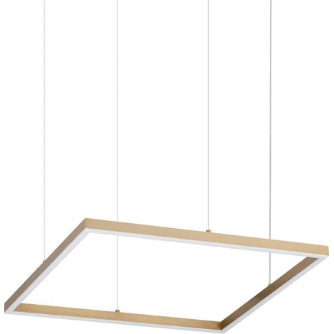 Ideal Lux ORACLE SLIM Suspension LED carrée non dimmable 3000K ronde 50 cm avec éclairage intégré en laiton 3050 lm