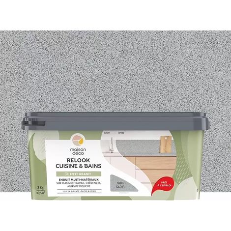 Enduit Maison Déco Relook Cuisine & Bains Effet Granit Gris clair (1/2)