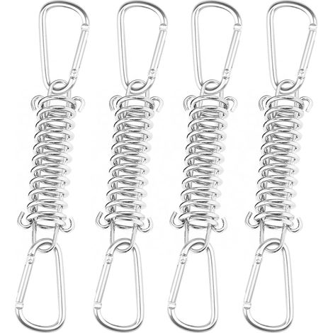 Lot de 4 ressorts de traction - Accessoires - Ressorts de traction avec crochet pour fixation de voile d'ombrage - Ressort de ressort de 120 mm pour auvent de camping, tentes, etc (1/4)