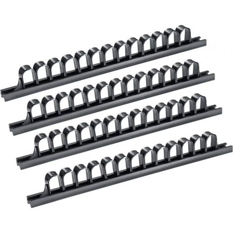 Gereedschapshouder - 4-Delig Wandmontage Systeem - Zwarte Schroevendraaierhouder - 35 x 2 x 3,4 cm - 4 Stuk (1/5)