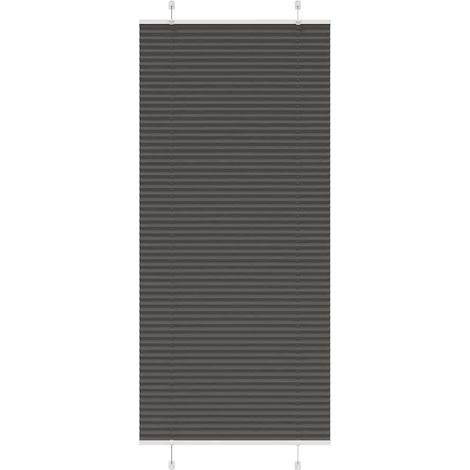Plissee Schwarz 95x200 cm Stoffbreite 94,4 cm Polyester