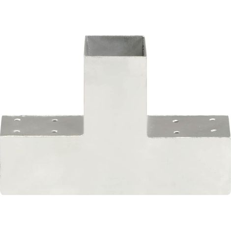 vidaXL Conectores de postes en forma de T metal galvanizados 71x71 mm (1/2)