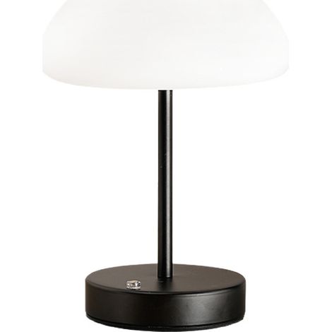 Lámpara retro con forma de seta, recargable por USB, con protección ocular, ideal como lámpara de mesa, lámpara de noche o lámpara de salón, en blanco y negro. (1/5)