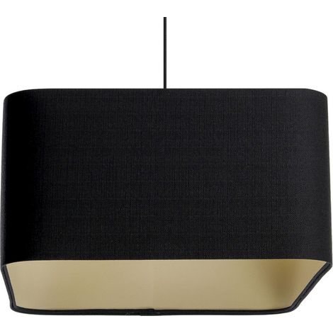 Suspension élégance tissu lin et plastique beige - Hauteur 30 cm (1/5)