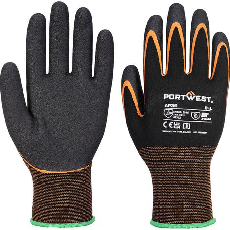Guante Grip 15 Nitrilo doble palma Negro/Naranja M - Talla 8 (1/2)